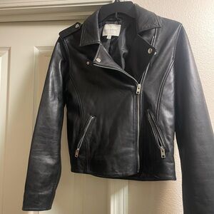 Lucky Brand Black Leather Moto Jacket